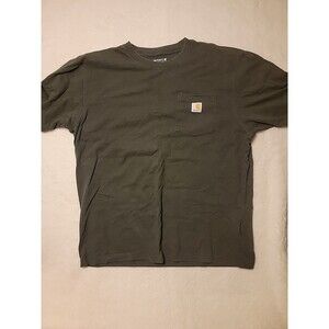 Carhartt T-Shirt Loose Fit Heavyweight Pocket Graphic Men's Dark Green/Brown XL
